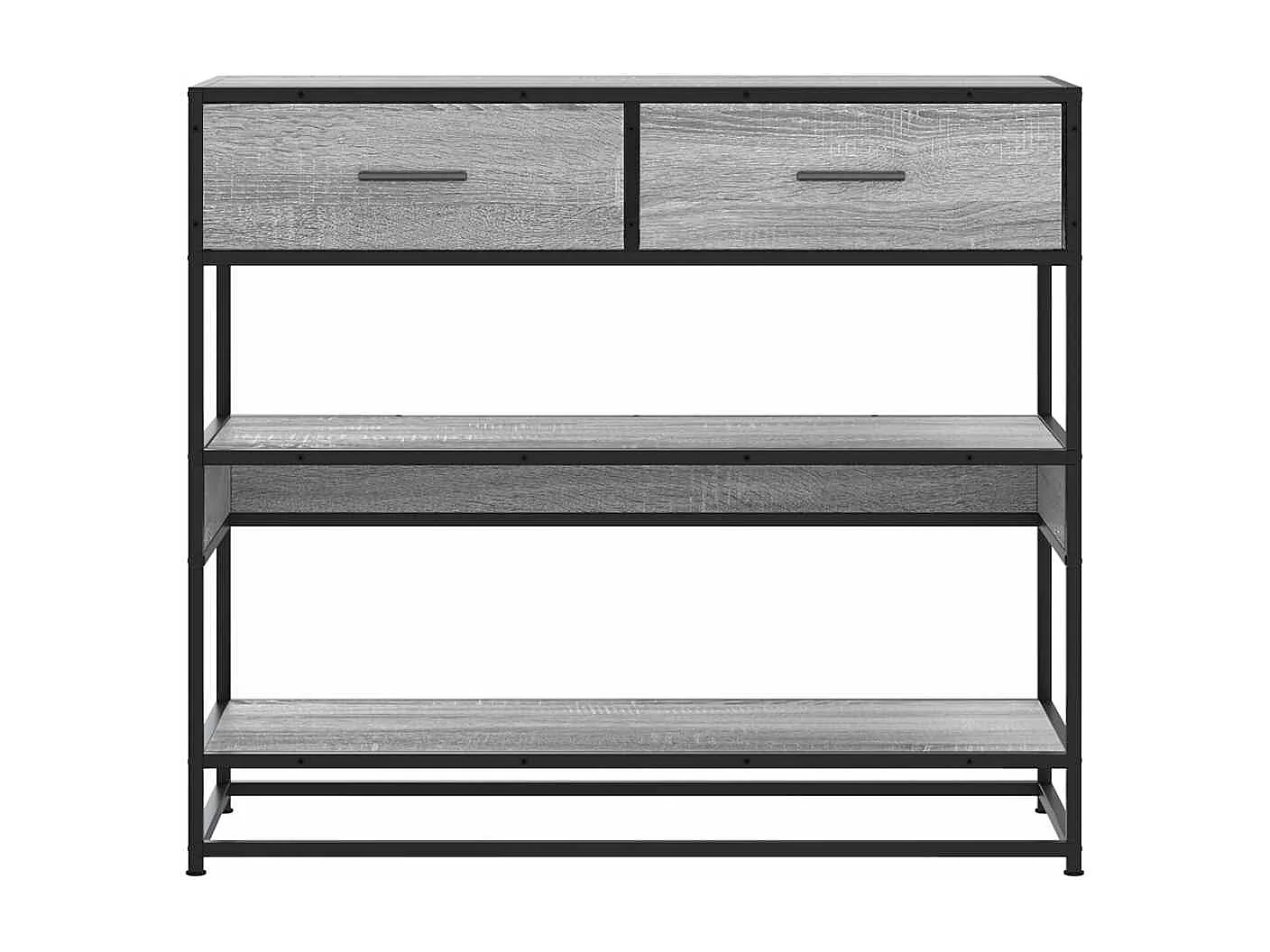 Table console sonoma gris 90x35x80 cm bois d'ingénierie