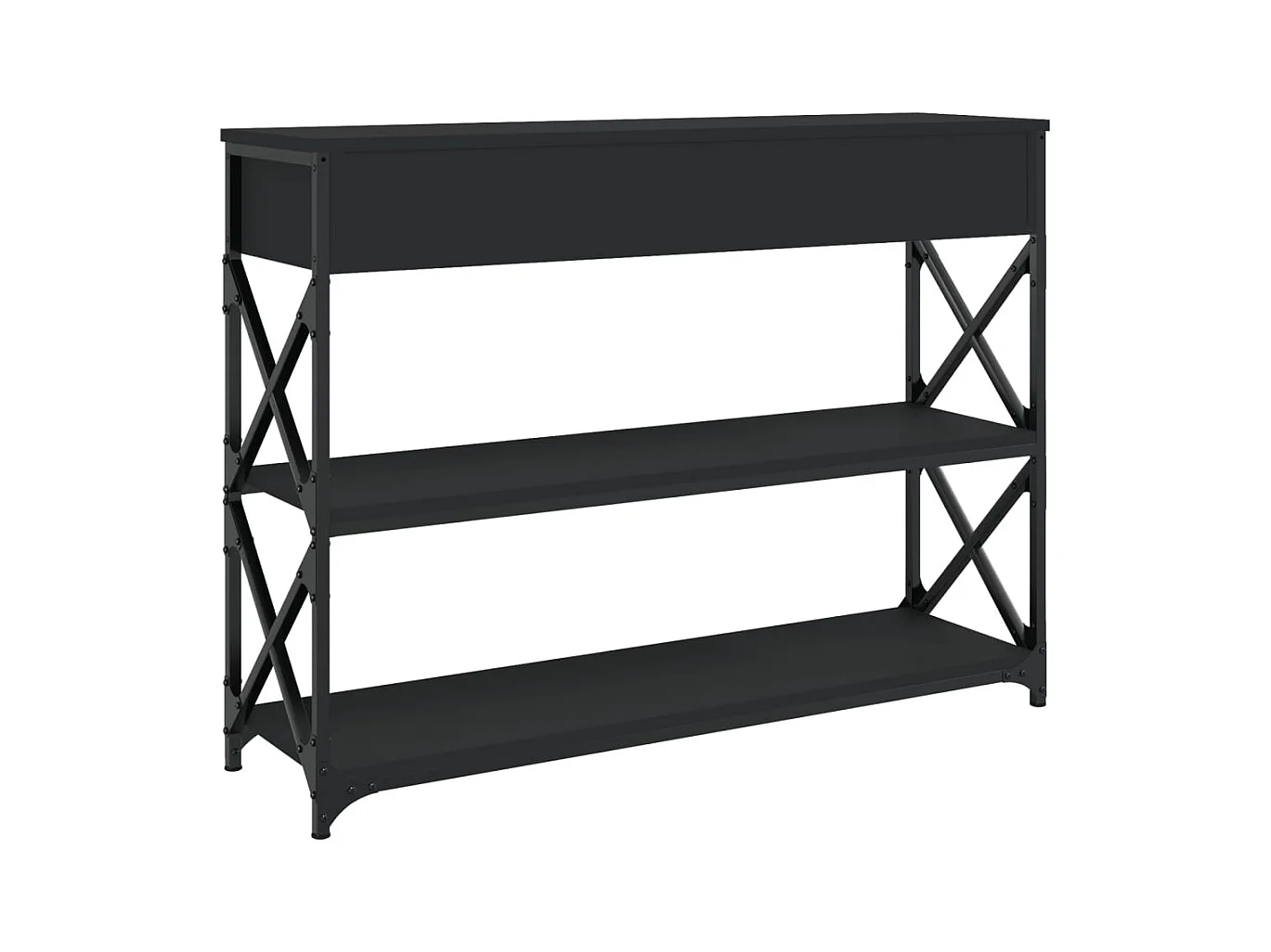 Table console noir 100x28x75 cm bois d'ingénierie