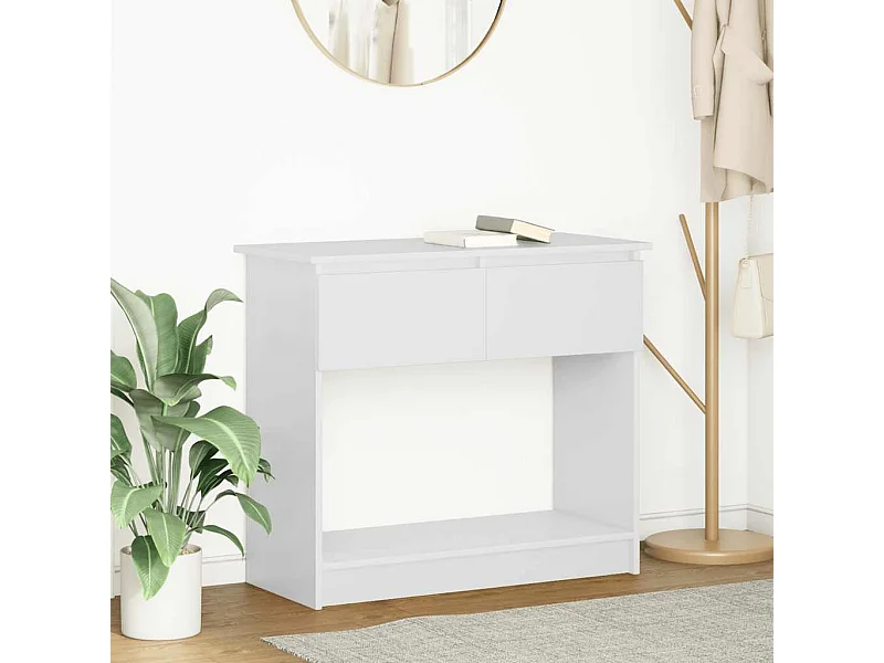 Mesa consola con cajones blanca 85,5x38,5x74,5 cm