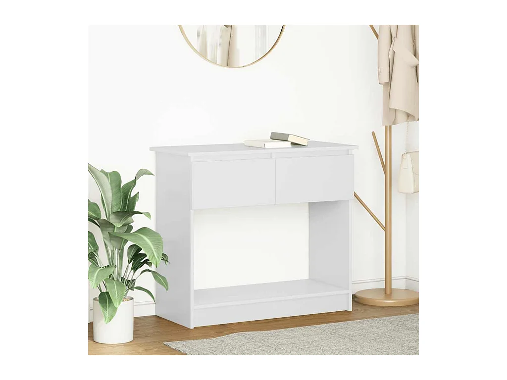 Mesa consola con cajones blanca 85,5x38,5x74,5 cm