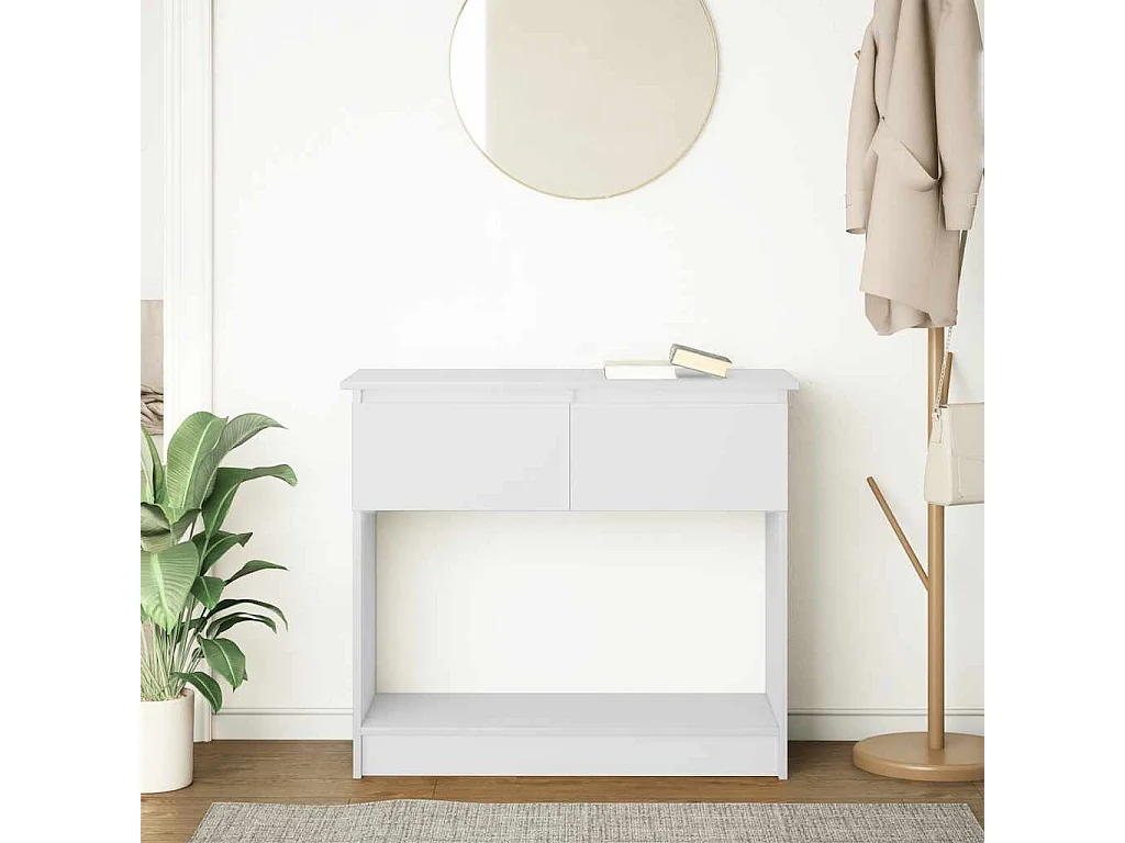 Table console avec tiroirs blanc 85,5x38,5x74,5 cm