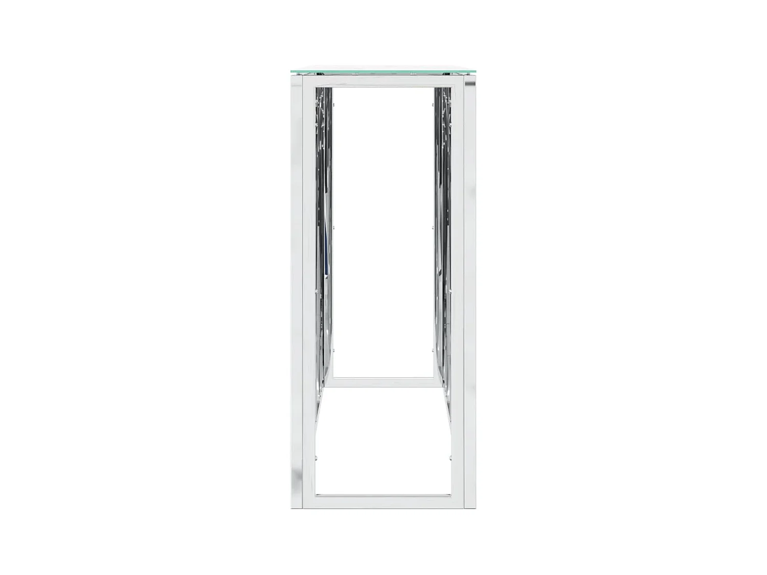Table console argenté 110x30x70 cm acier inoxydable et verre