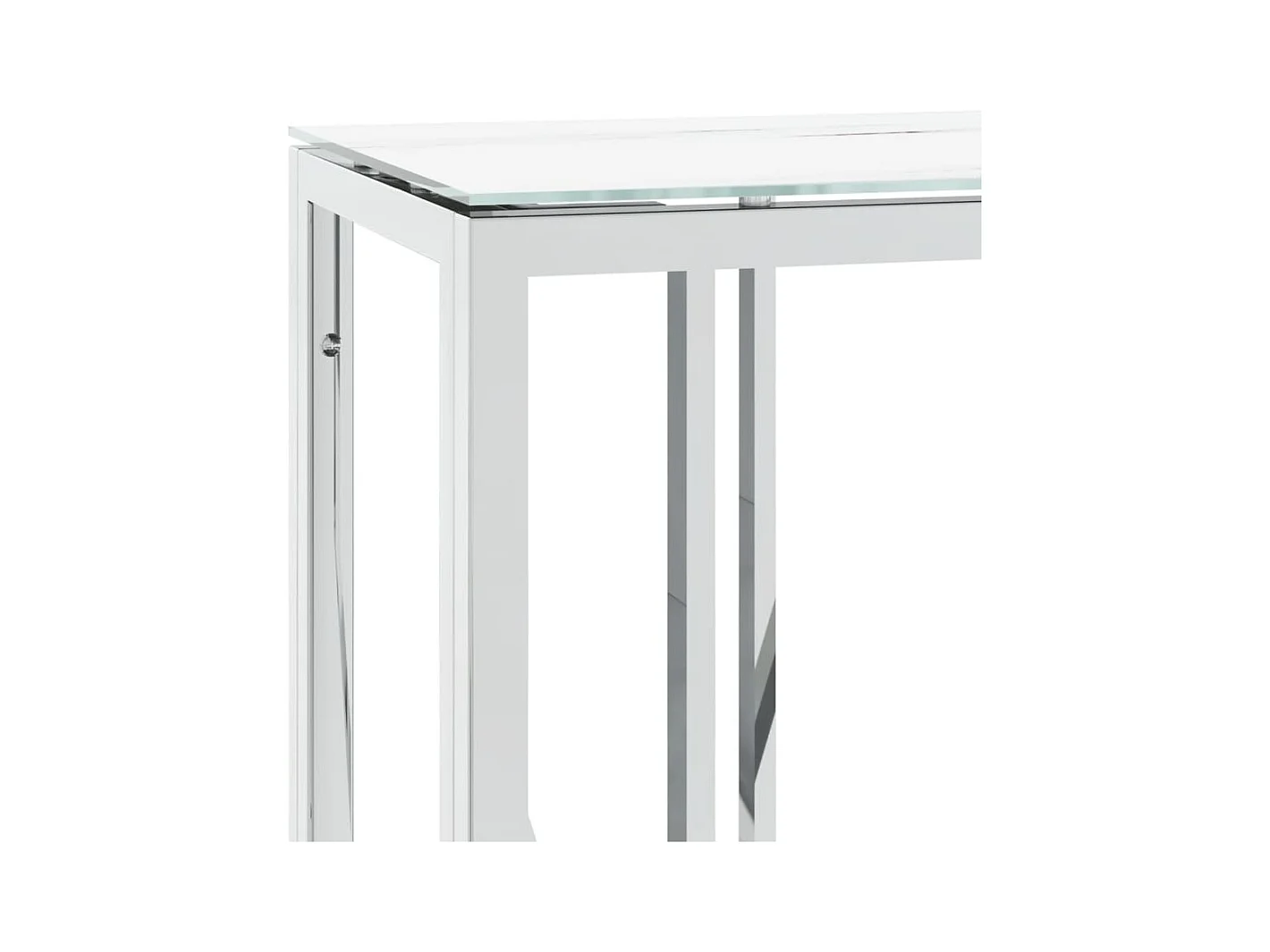 Table console argenté 110x30x70 cm acier inoxydable et verre