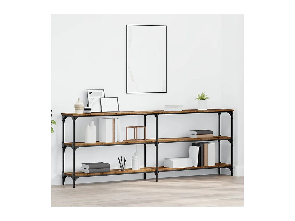 Console Tafel met plank met opslag Oud Hout 200 x 29 x 75 cm