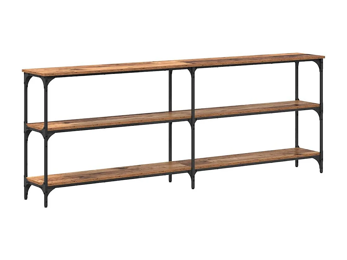 Table console avec étagère Bois Ancien 200 x 29 x 75 cm