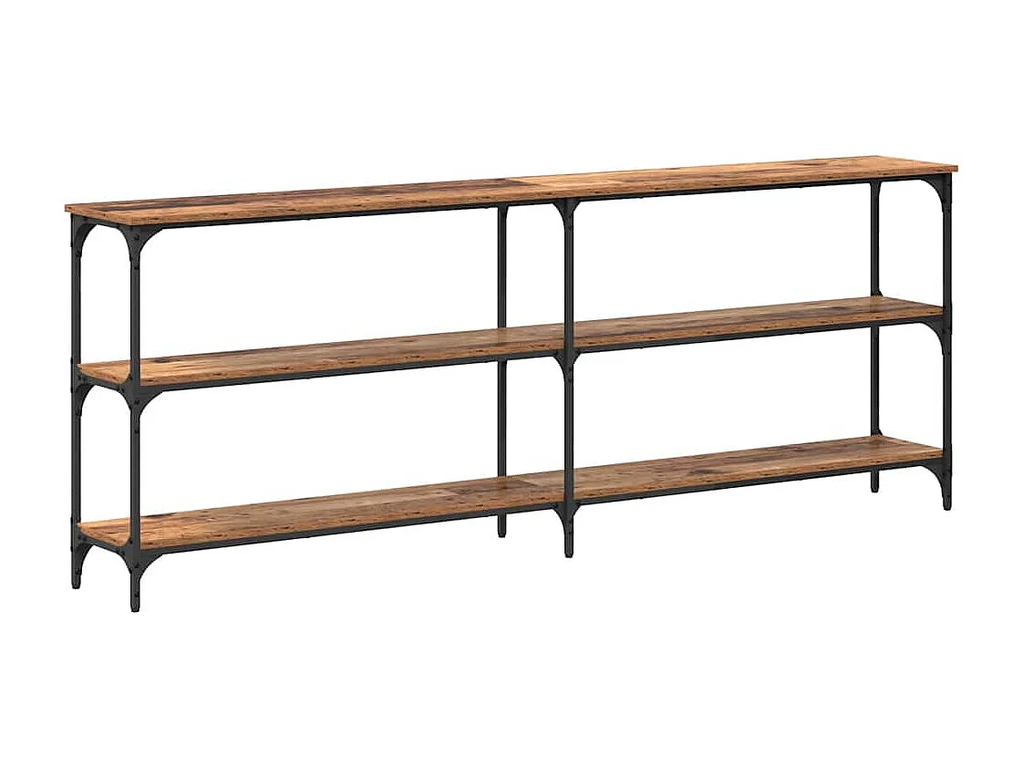 Table console avec étagère Bois Ancien 200 x 29 x 75 cm