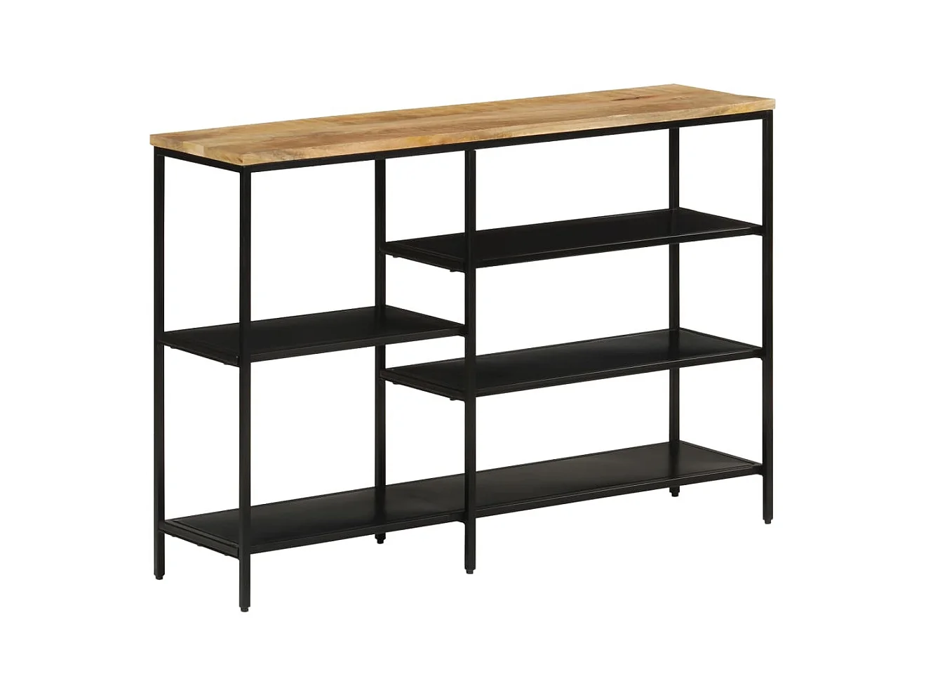 Mesa consola madera maciza mango rugosa y hierro 110x30x75 cm