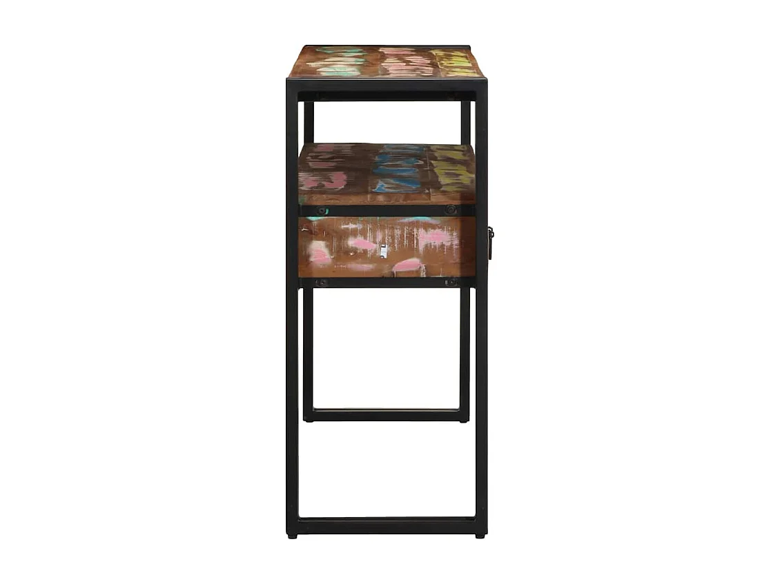 Table console 120 x 33 x 75 cm bois de récupération massif