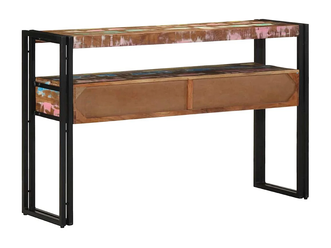 Table console 120 x 33 x 75 cm bois de récupération massif