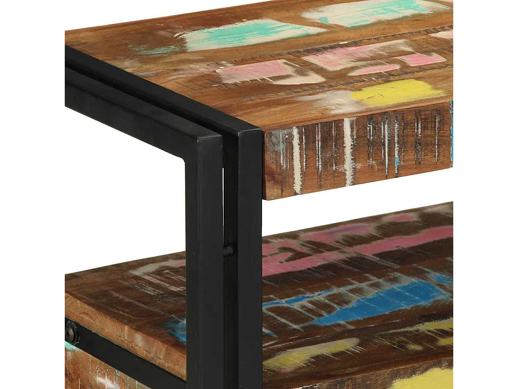 Table console 120 x 33 x 75 cm bois de récupération massif