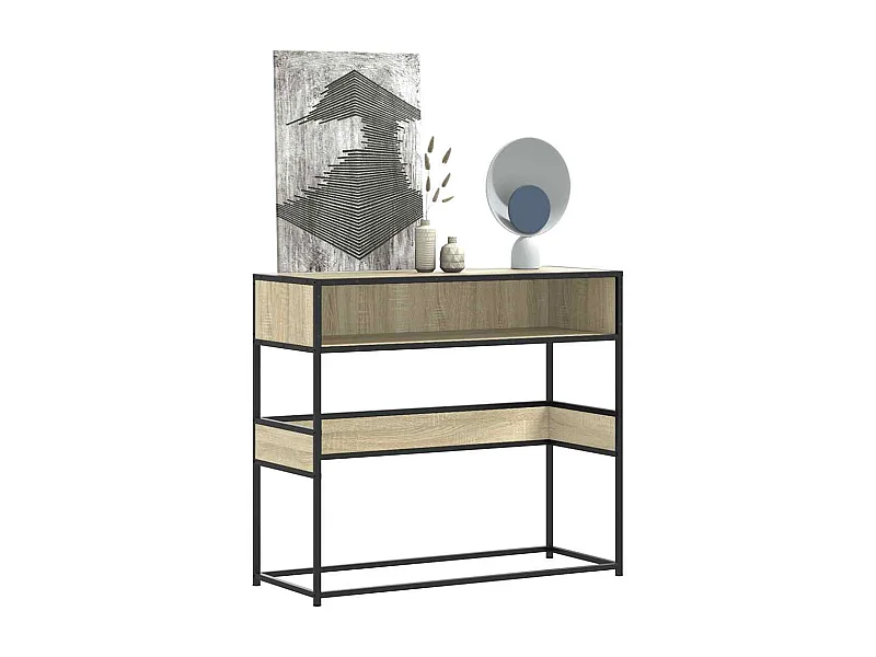 Mesa consola de madera de ingeniería roble Sonoma 90x35x80 cm