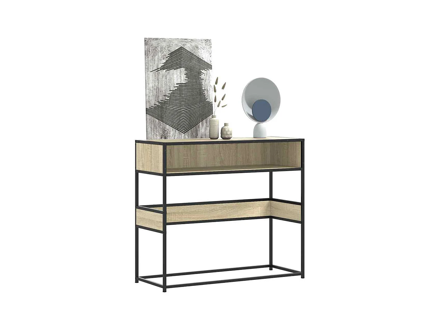 Table console chêne sonoma 90x35x80 cm bois d'ingénierie