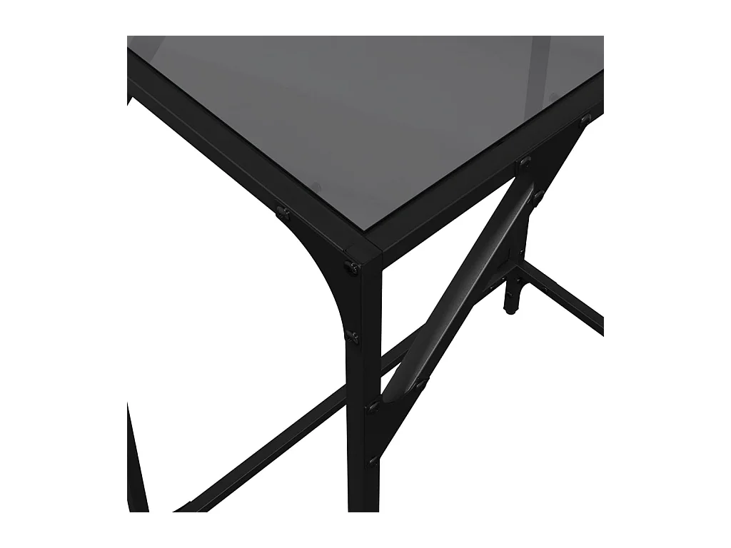 Mesa consola con superficie de vidrio negro acero 60x35x81 cm