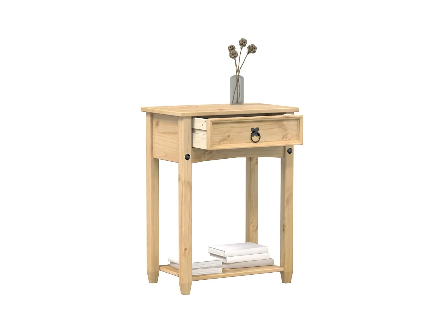 Mesa consola Corona madera maciza de pino 55x35x73 cm