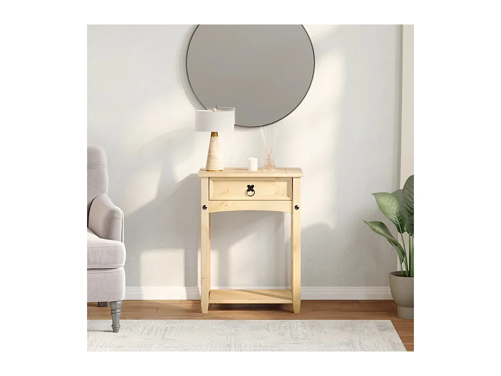 Mesa consola Corona madera maciza de pino 55x35x73 cm