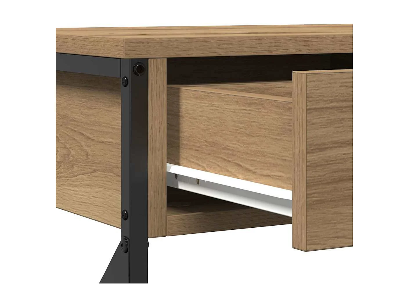 Table Console avec tiroir chêne artisanal 75 x 28 x 75 cm