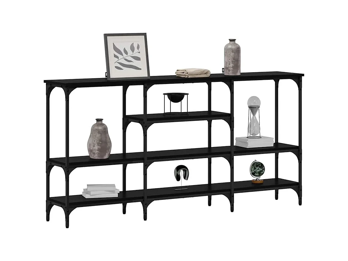 Table console Chêne noir 160 x 29 x 80 cm Bois d'ingénierie