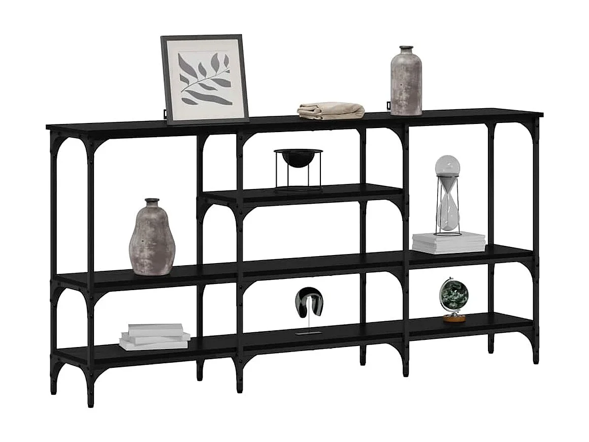 Table console Chêne noir 160 x 29 x 80 cm Bois d&#039;ingénierie