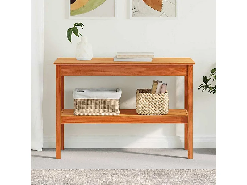 Table console Marron cire 110 x 40 x 75 cm Bois massif en pin