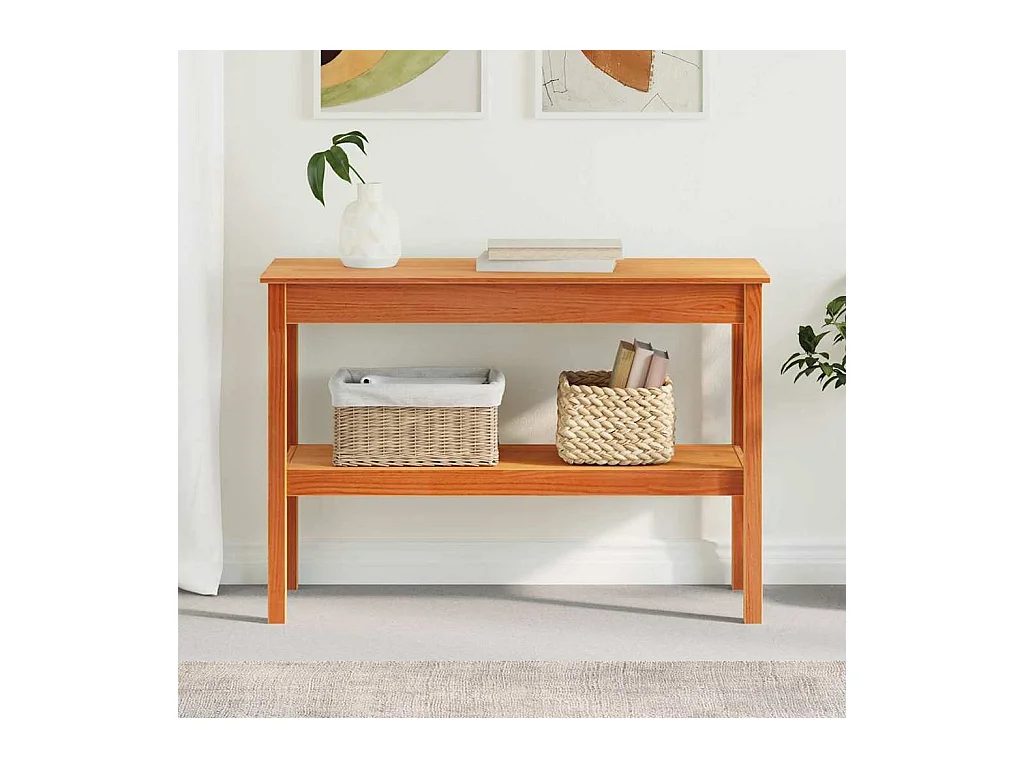 Table console Marron cire 110 x 40 x 75 cm Bois massif en pin