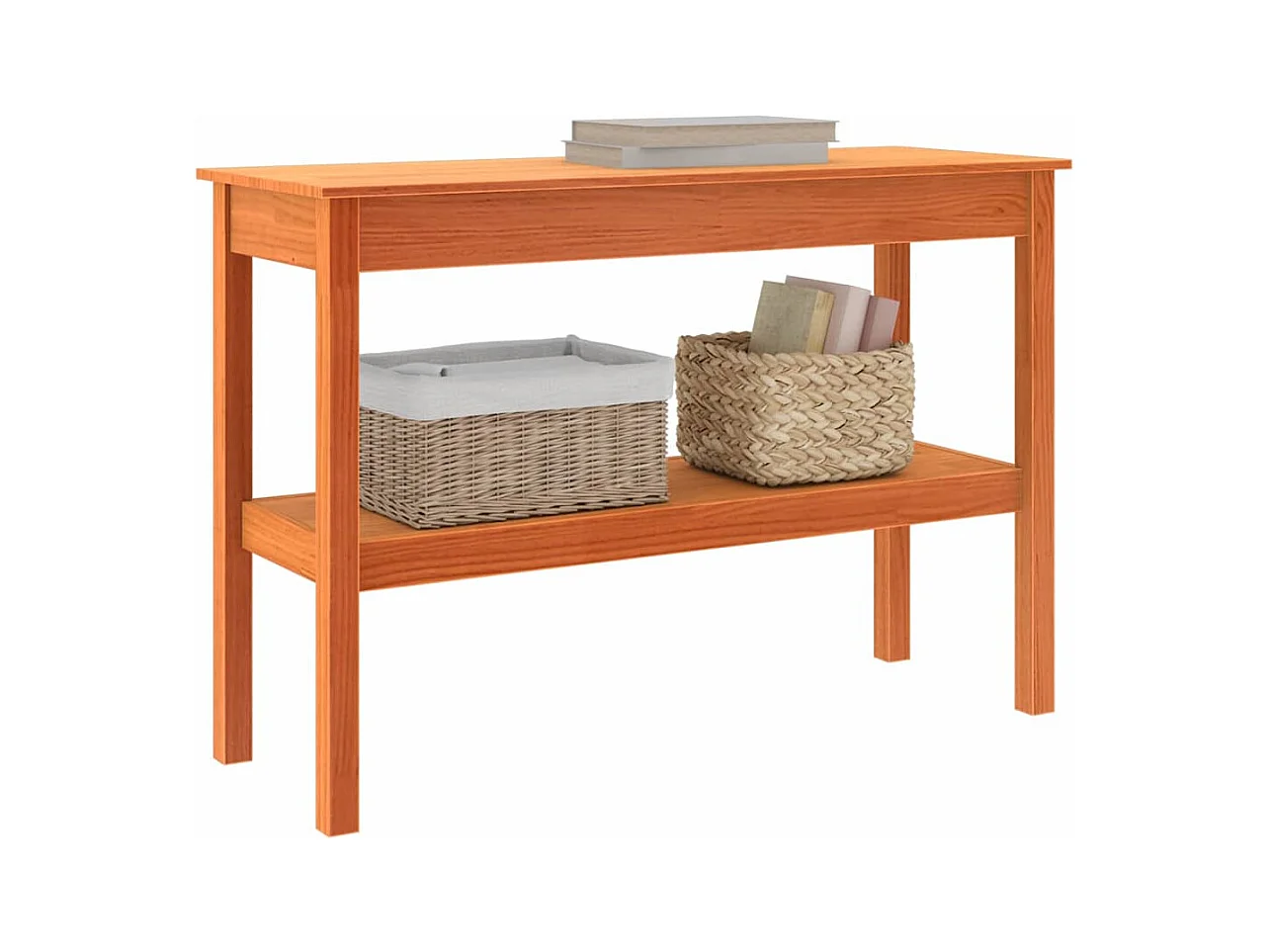 Table console Marron cire 110 x 40 x 75 cm Bois massif en pin