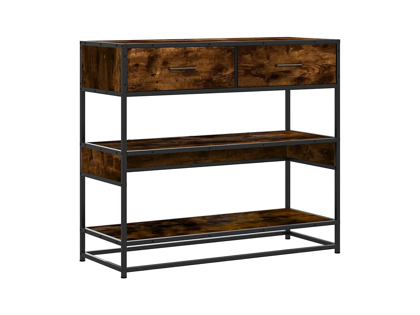 Mesa consola de madera de ingeniería roble ahumado 90x35x80 cm