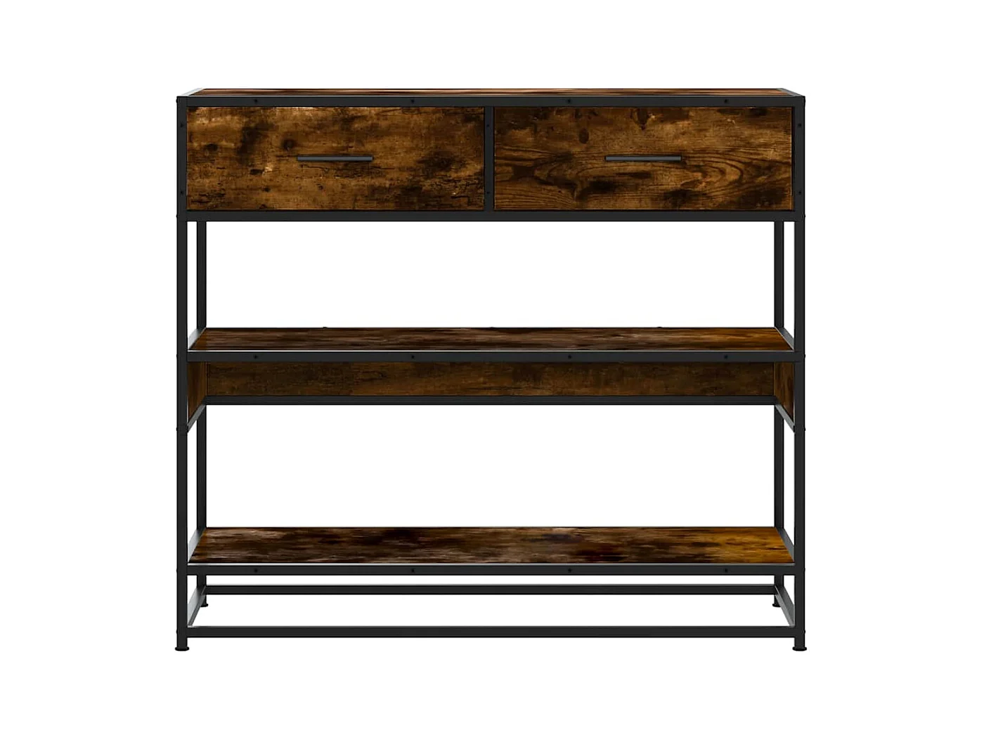 Mesa consola de madera de ingeniería roble ahumado 90x35x80 cm