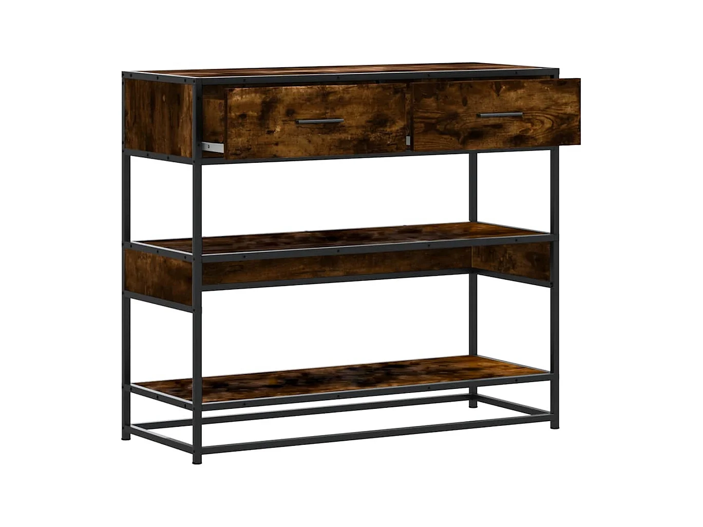 Mesa consola de madera de ingeniería roble ahumado 90x35x80 cm