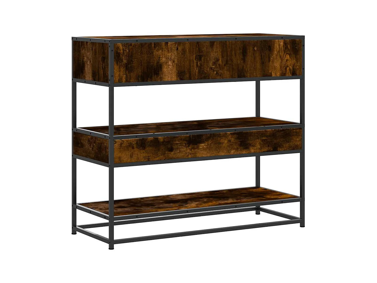 Mesa consola de madera de ingeniería roble ahumado 90x35x80 cm