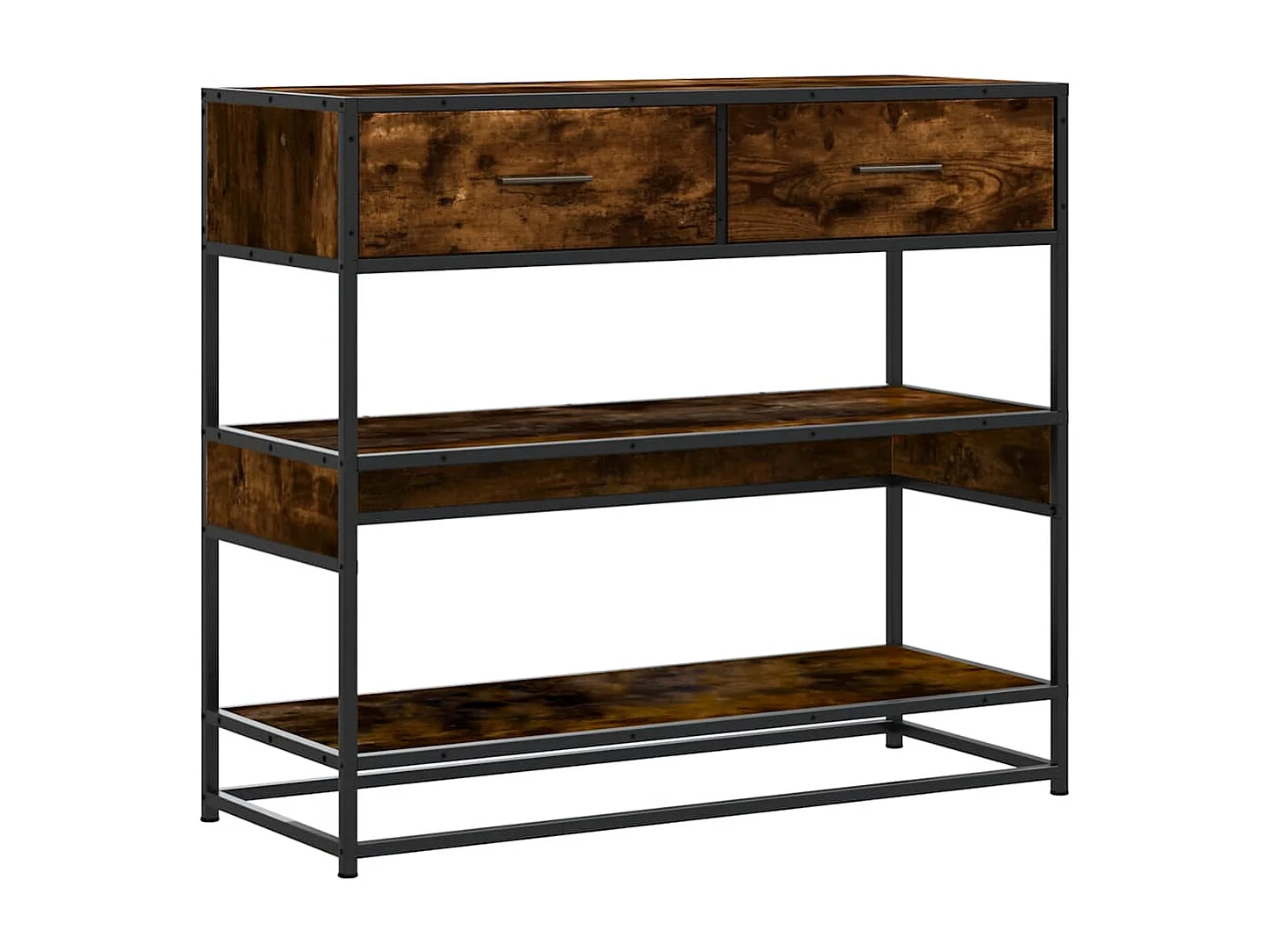 Table console chêne fumé 90x35x80 cm bois d'ingénierie