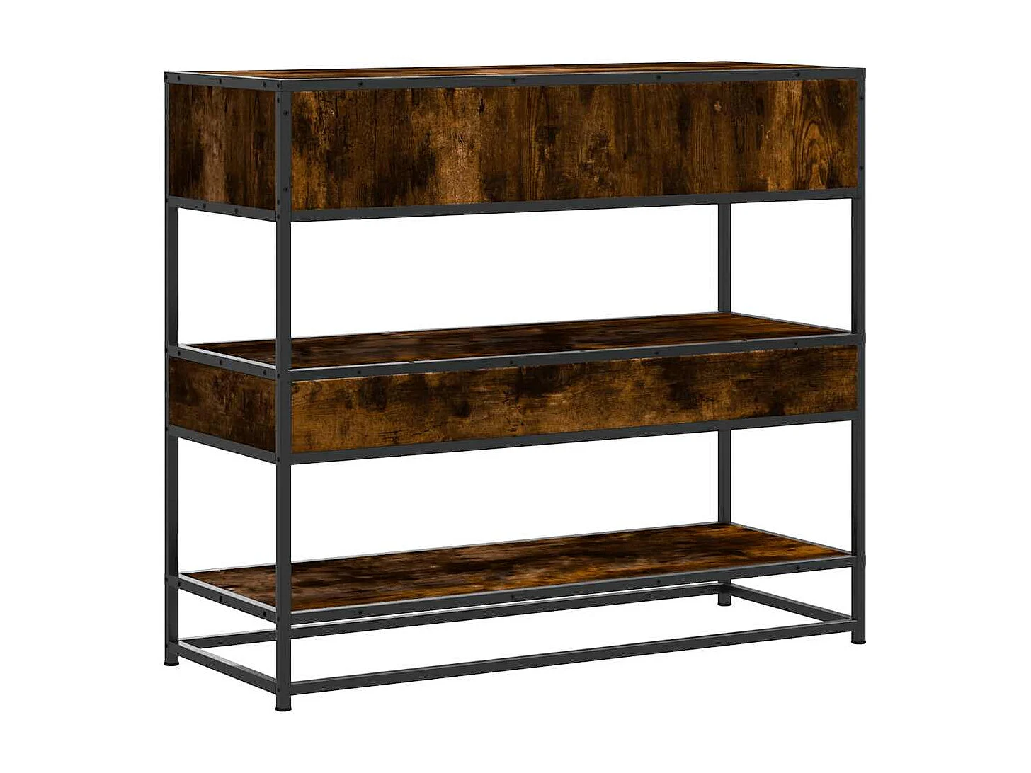 Table console chêne fumé 90x35x80 cm bois d'ingénierie