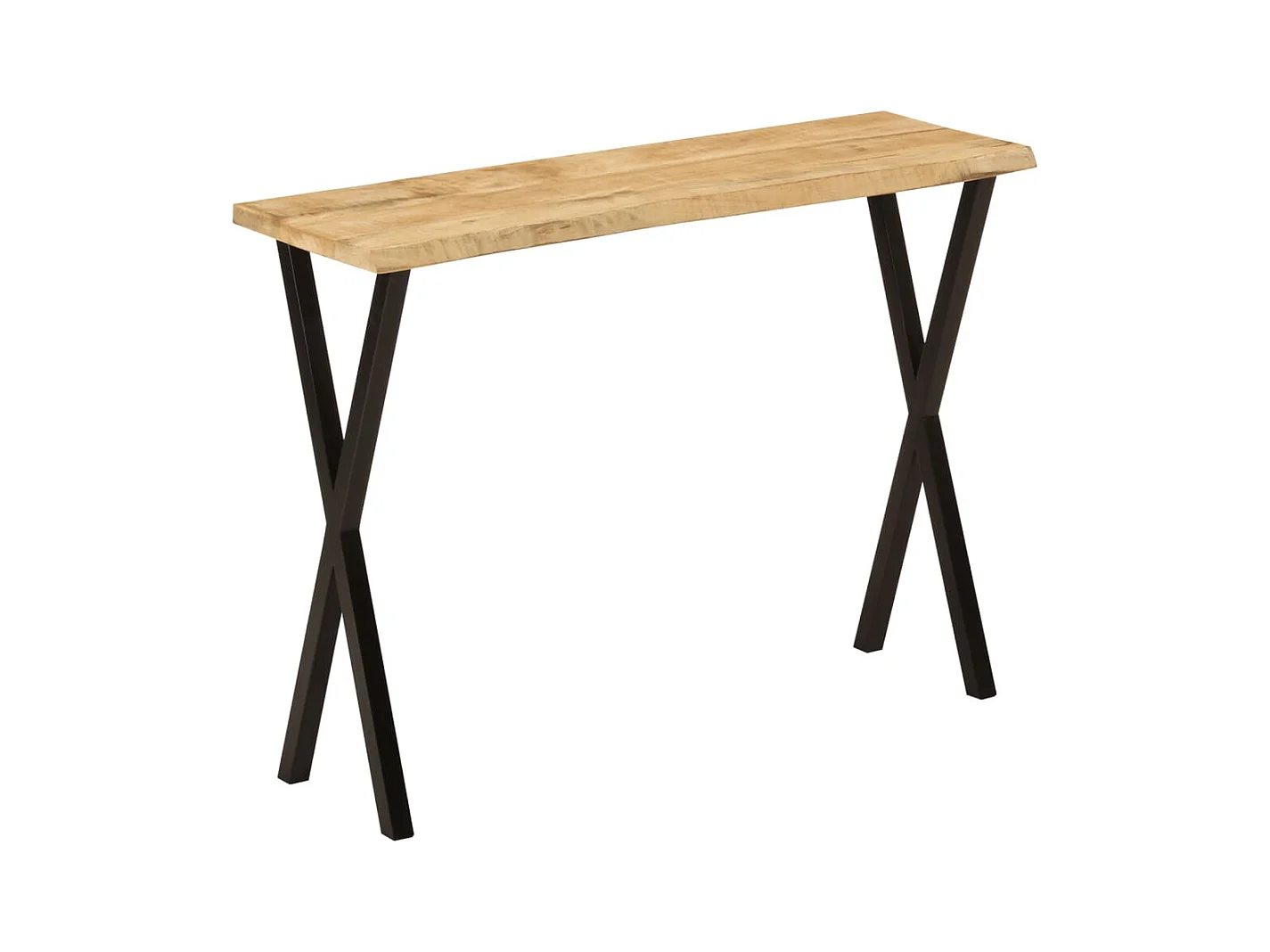 Mesa consola con borde natural madera maciza mango 105x33x76 cm