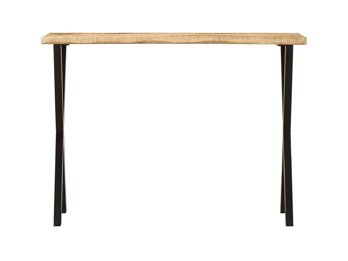 Mesa consola con borde natural madera maciza mango 105x33x76 cm