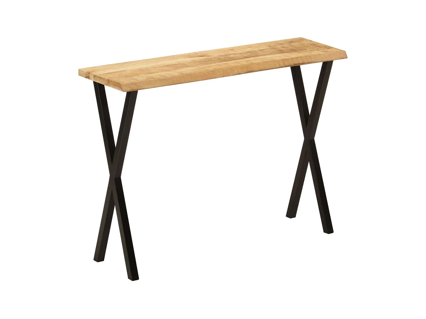 Mesa consola con borde natural madera maciza mango 105x33x76 cm
