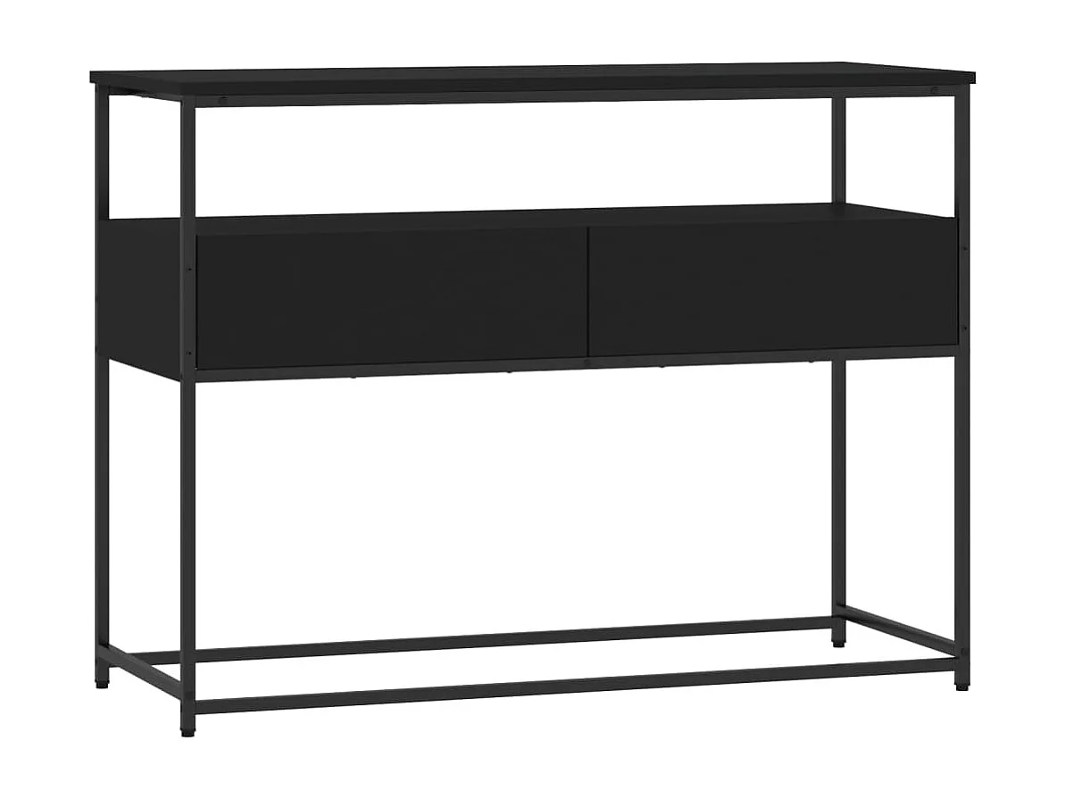 Wandtafel 100x40x75 cm bewerkt hout zwart