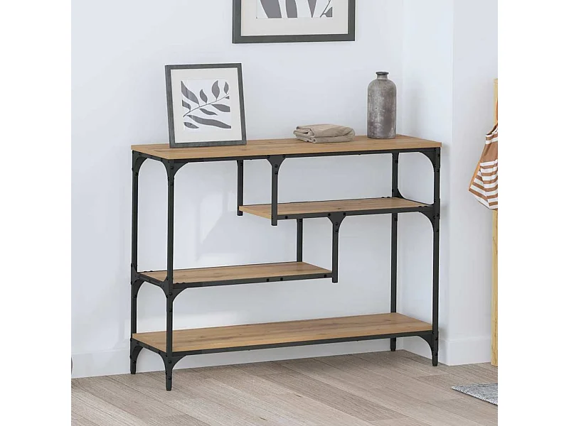 Mesa Consola con estante Roble artisan 100 x 30 x 75 cm