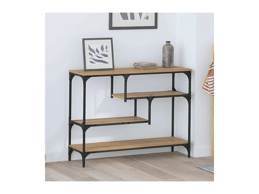 Mesa Consola con estante Roble artisan 100 x 30 x 75 cm