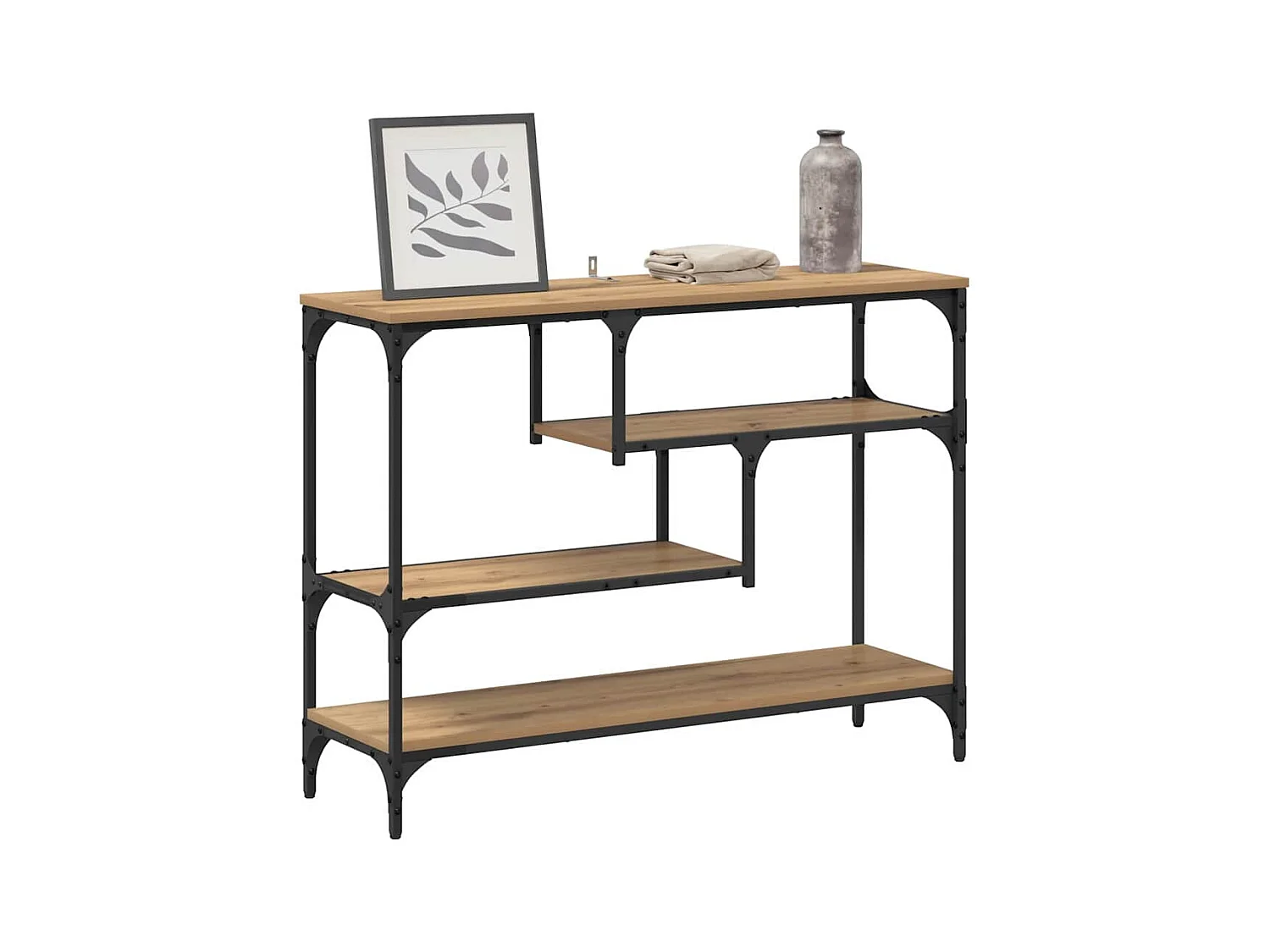 Mesa Consola con estante Roble artisan 100 x 30 x 75 cm