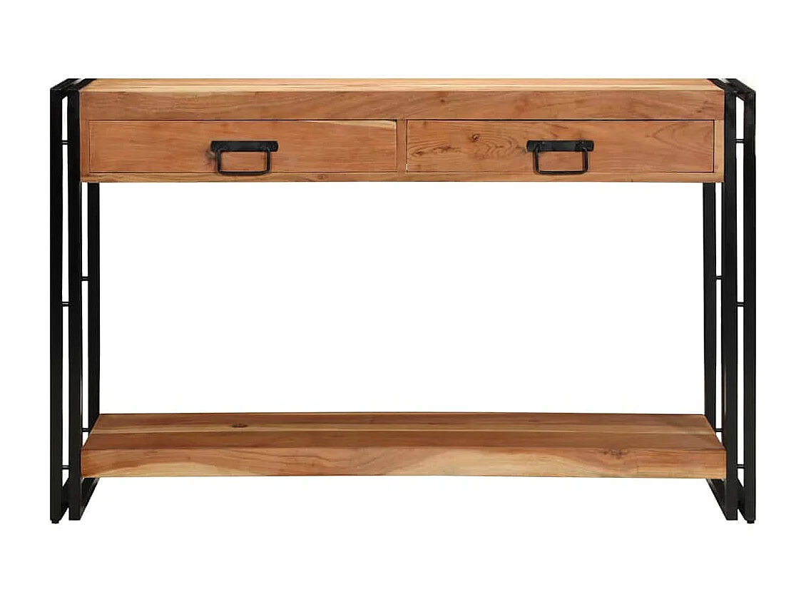Mesa Consola Marrón 120 x 33 x 75 cm madera maciza de acacia