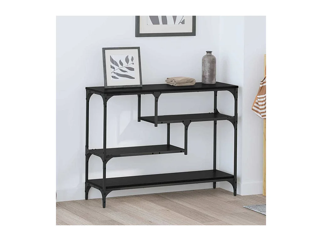 Table console Chêne noir 100 x 30 x 75 cm Bois d'ingénierie
