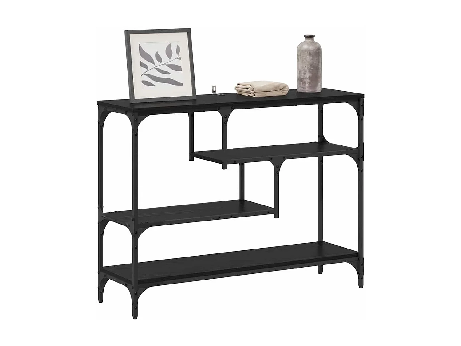 Table console Chêne noir 100 x 30 x 75 cm Bois d'ingénierie