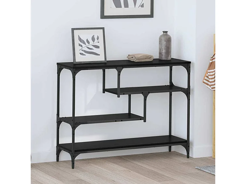 Table console Chêne noir 100 x 30 x 75 cm Bois d'ingénierie