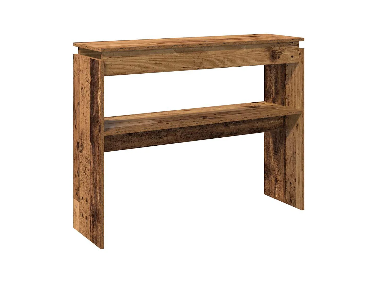 Mesa consola madera de ingeniería envejecida 80x30x102 cm