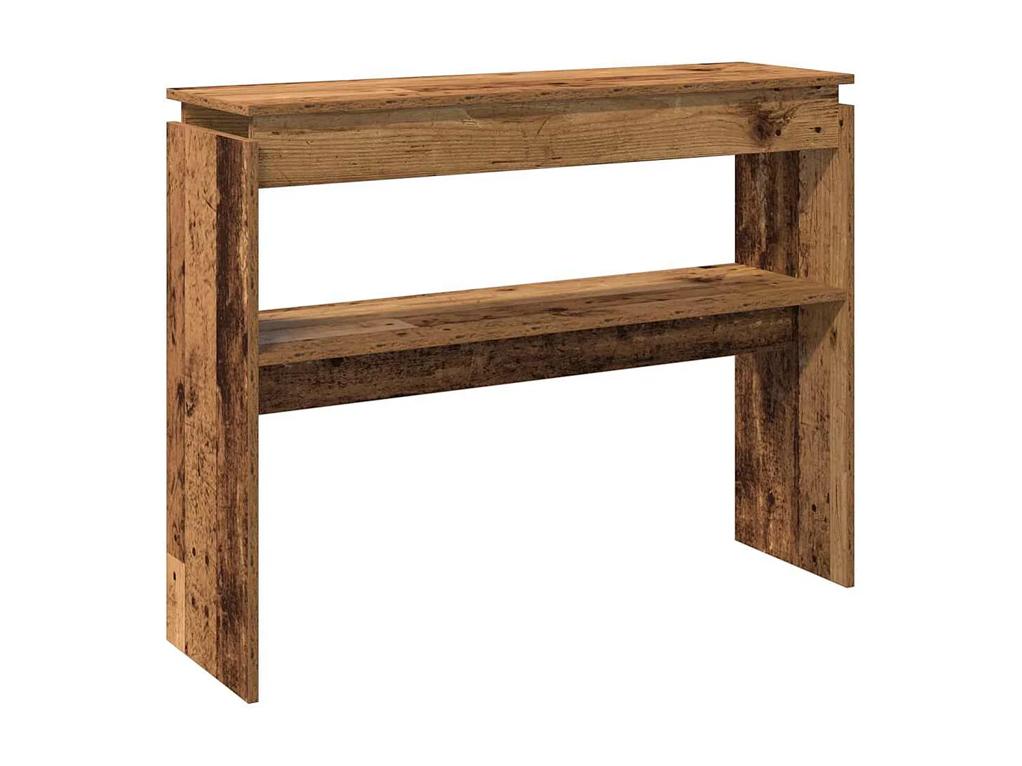 Mesa consola madera de ingeniería envejecida 80x30x102 cm