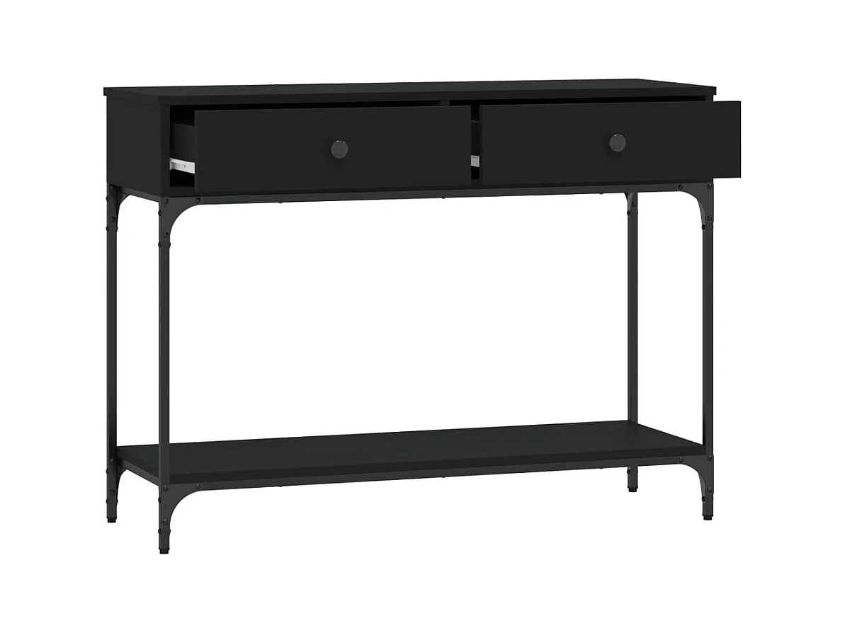 Table console noir 100x34,5x75 cm bois d'ingénierie