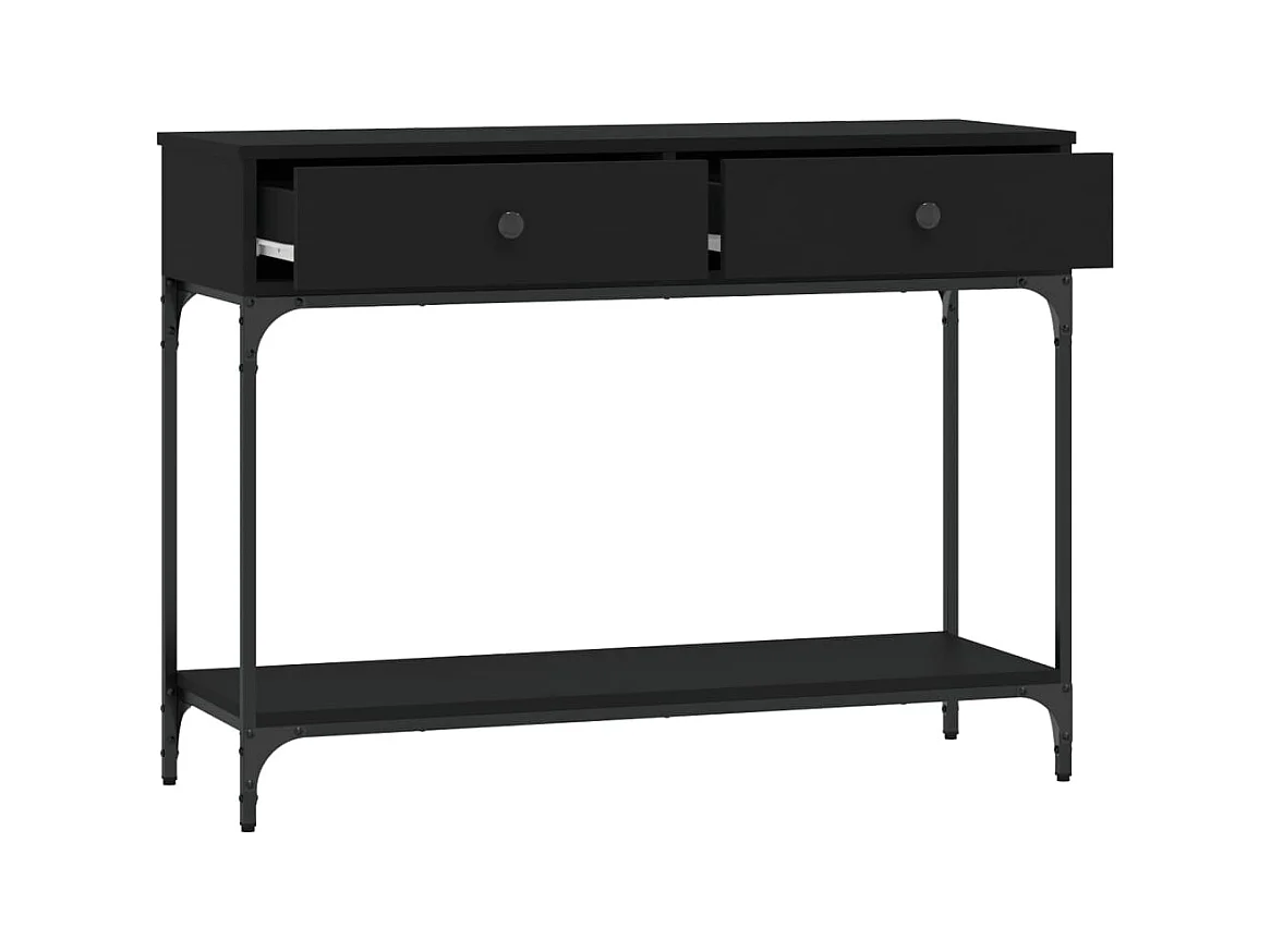 Table console noir 100x34,5x75 cm bois d'ingénierie