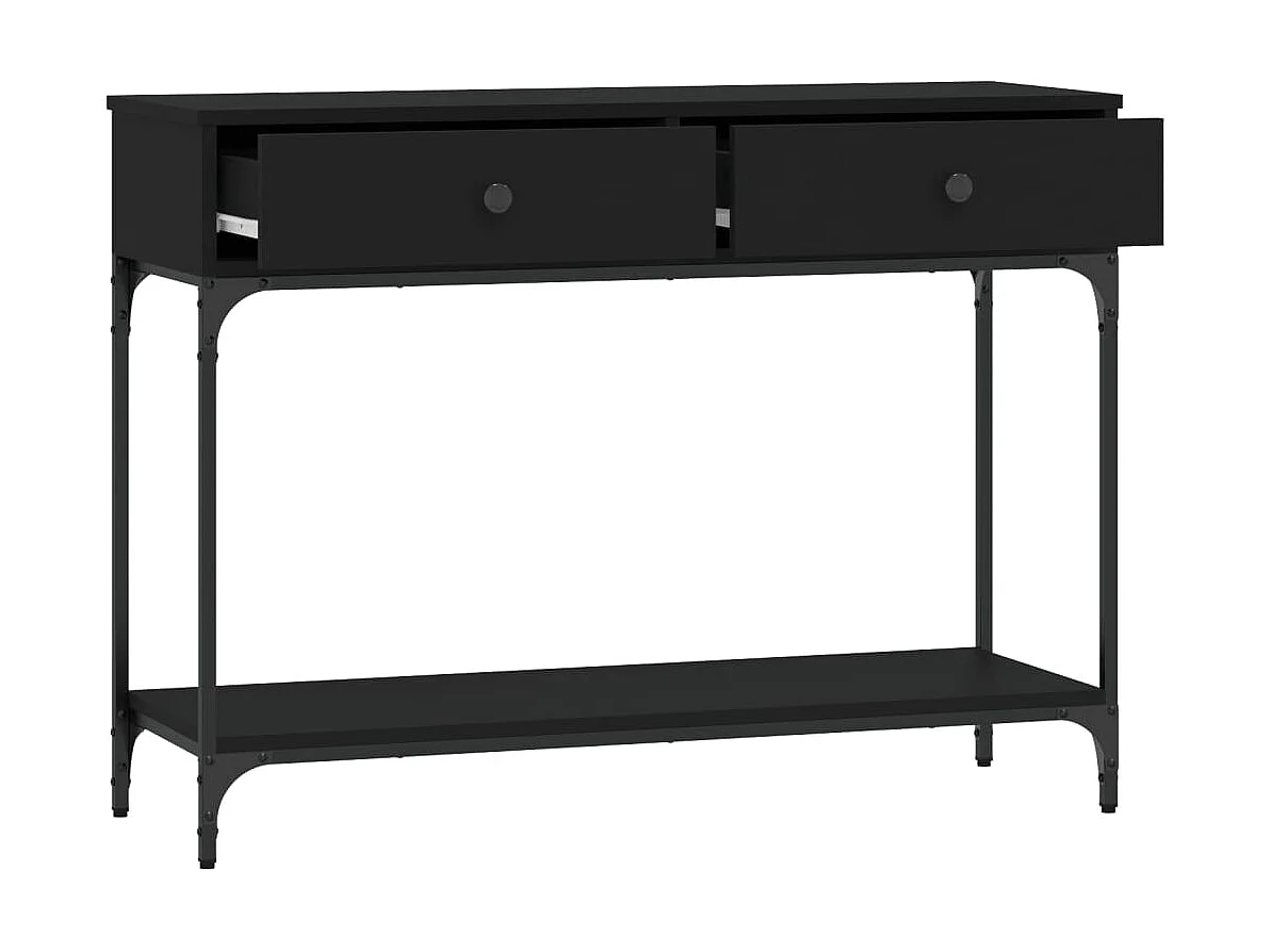 Table console noir 100x34,5x75 cm bois d'ingénierie