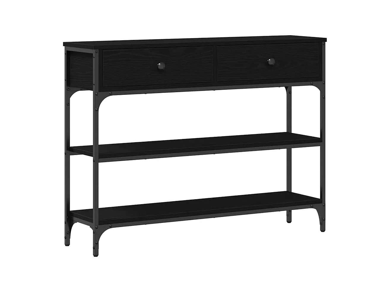 Mesa de Console com gaveta Carvalho preto 100 x 25 x 75 cm