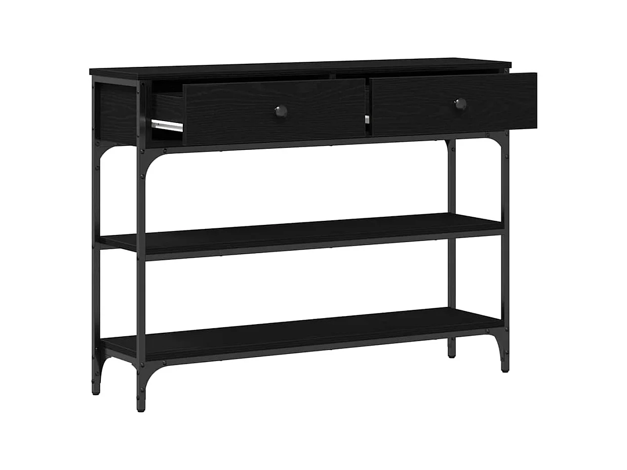 Mesa de Console com gaveta Carvalho preto 100 x 25 x 75 cm