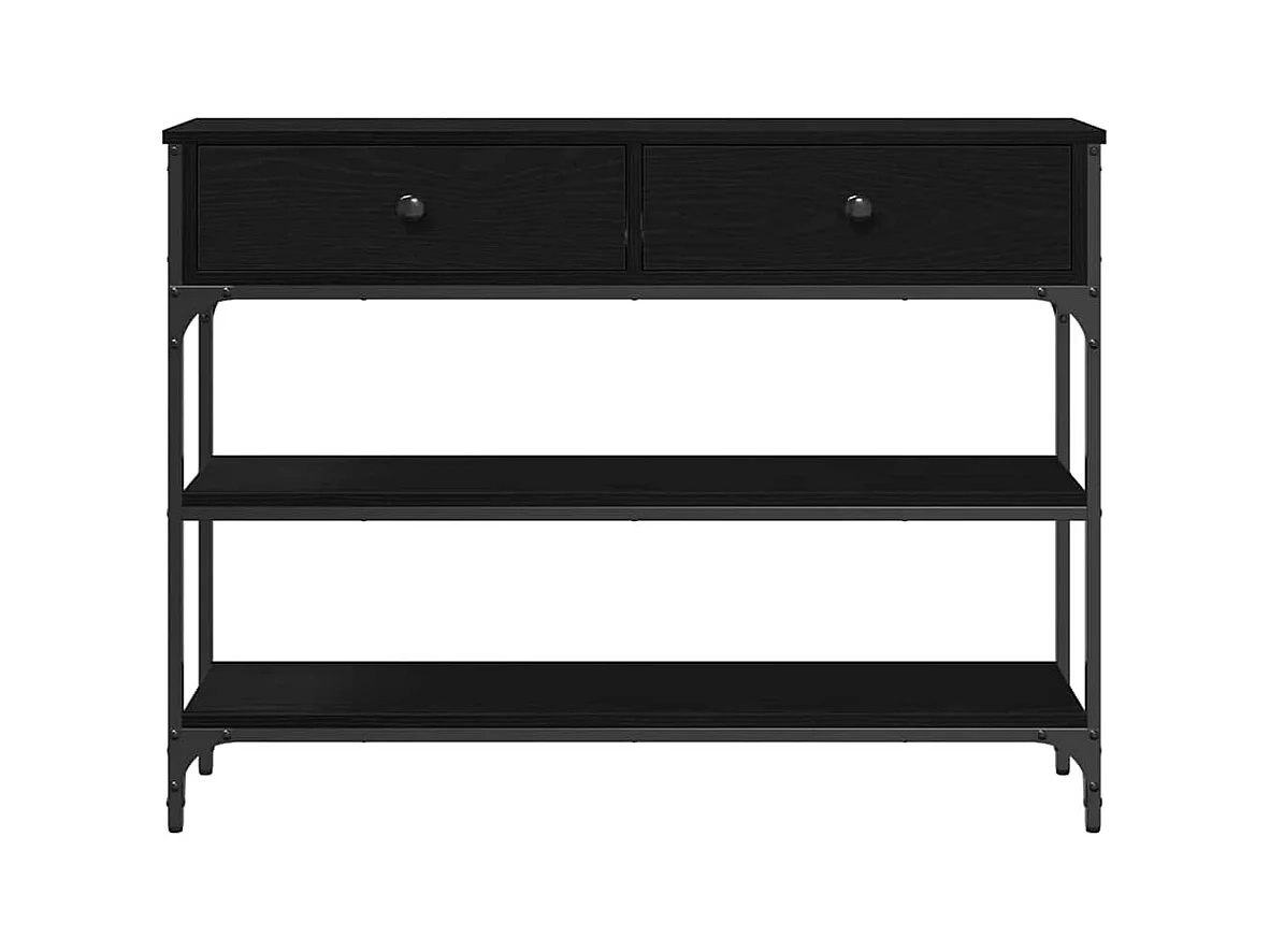 Mesa de Console com gaveta Carvalho preto 100 x 25 x 75 cm